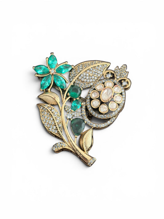 Designer moissanite brooch
