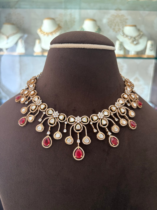 RD(1247)Antique gold, Polki necklace