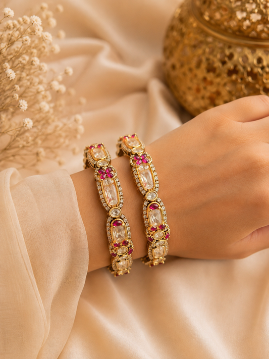 RH(700)Ruhi single line openable Polki bangle
