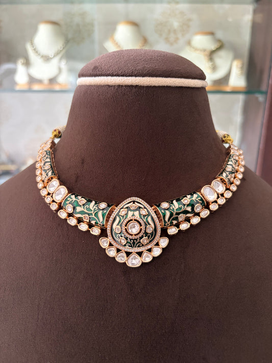 SL(850)Shravani meenakari polki necklace