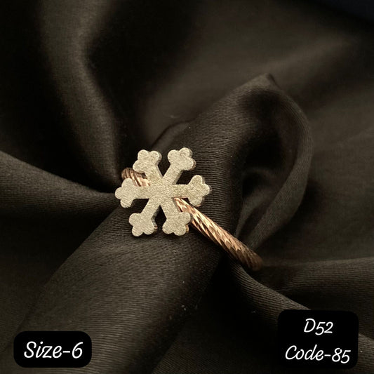 925 Silver, Plating Dual Tone, Snowflake Band