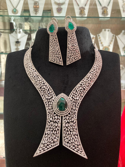 Cz emerald Necklace