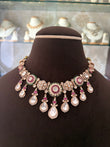 Royal multi colour Polki necklace set