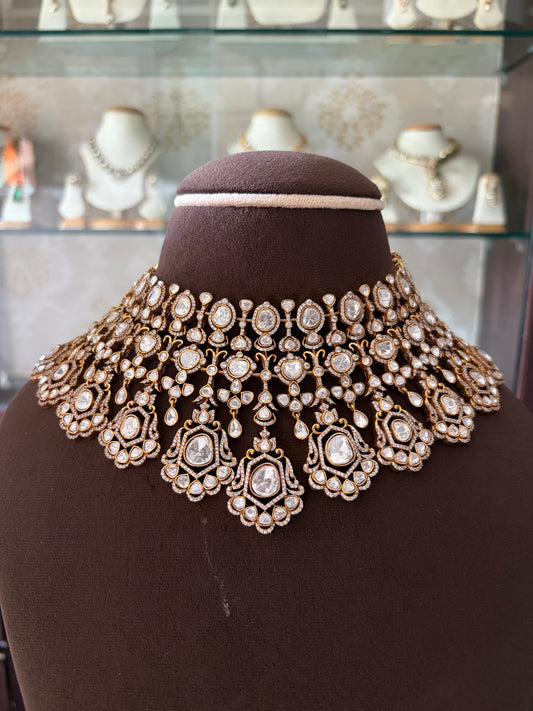 NP(4121)Tavishi flexible Polki necklace set