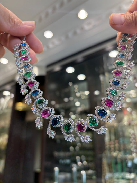 Multi Colour AD necklace
