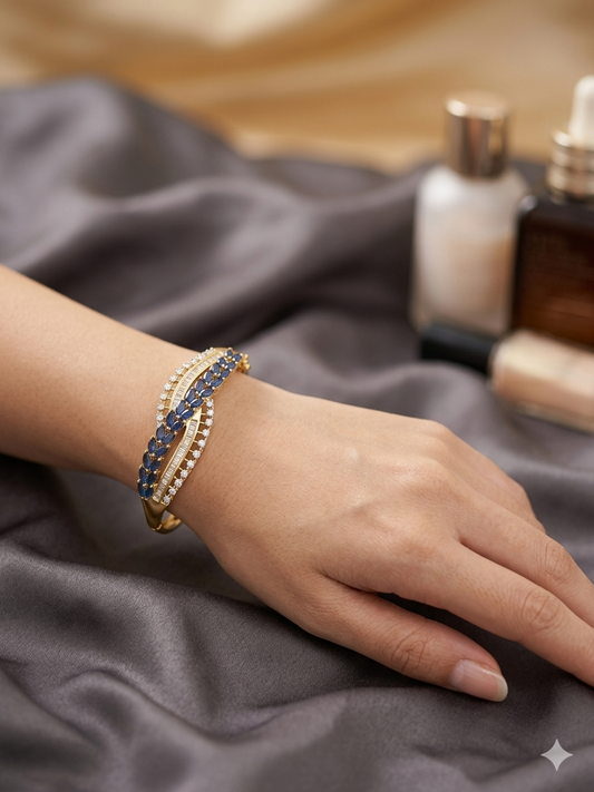 Blue stone openable AD bracelet