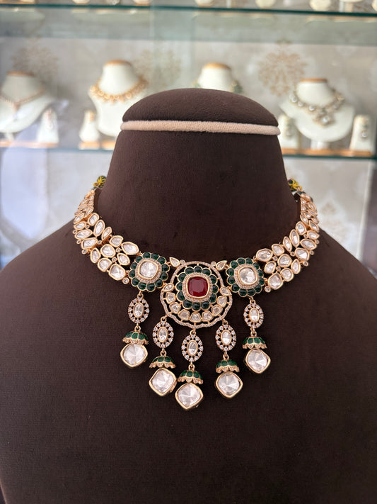 MS(1130))Mia Polki necklace set
