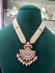 Polki necklace with pearl bandhai