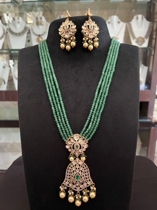 Long polki necklace