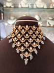 MS(1320) Vanya waterfall Polki necklace set