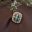 Emerald Polki Ring, Adjustable Size