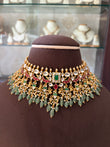 AM(2050)Nivara pachi kundan necklace set