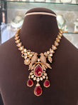 CH(1447)Celeste Polki bird necklace set