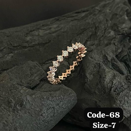 925 Silver, Plating Rose Gold, Solitaire Band