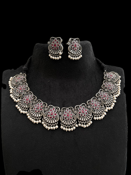 ￼ oxidised necklace set