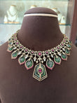CH(1469)Kusha antique doublet stone necklace