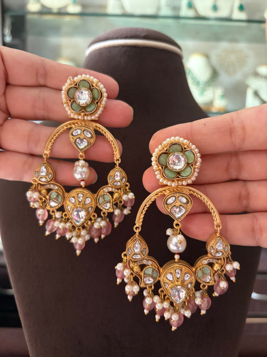 MS(585)Trisha handmade Jadau earrings