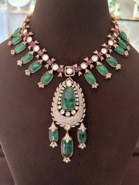 CH(1642)Valentina Polki necklace with doublet stone