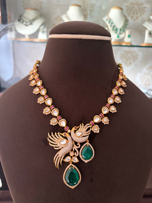 CH(1151)Diana peacock necklace set