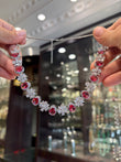 AR(450)Ruby coloured CZ necklace