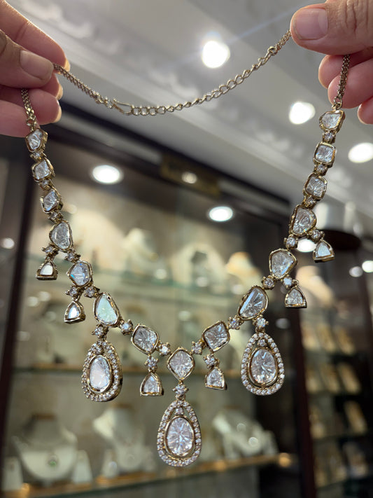 Antique finish Polki necklace