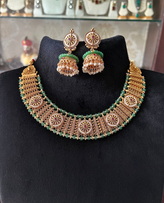 Antique Finish Collar Necklace Set