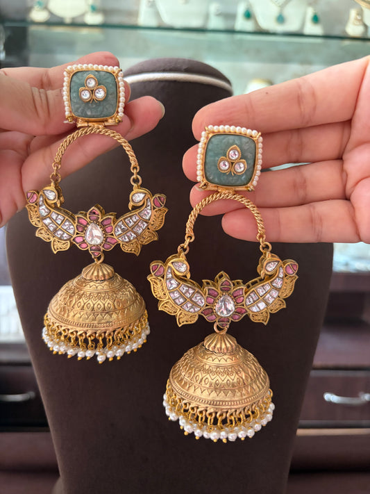 MS(702)Siya handmade Jadau earrings