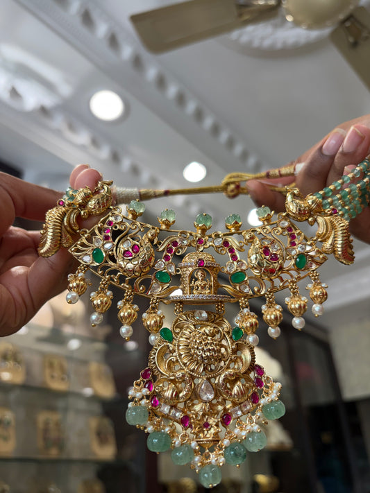 Gold plated choker cum necklace