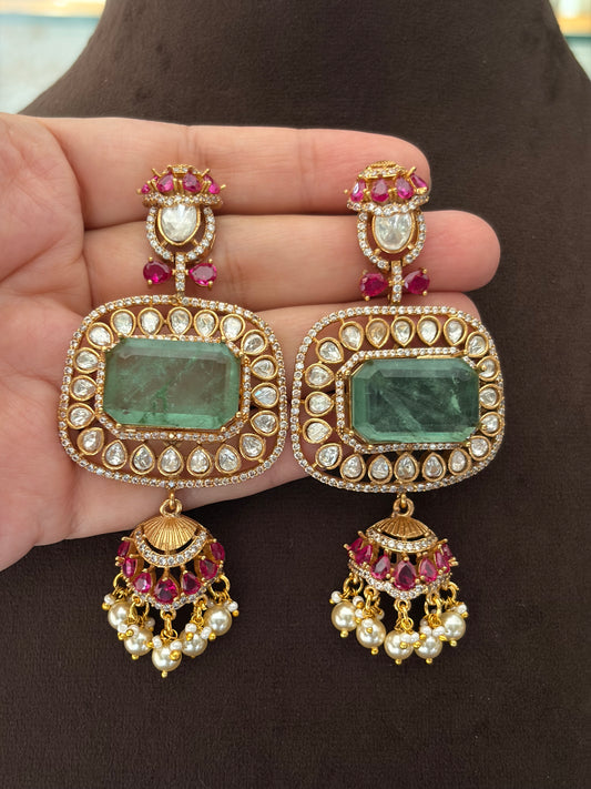 MS(1294)Naomi long Polki necklace set