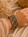 (785)Polki openable Meena bangle