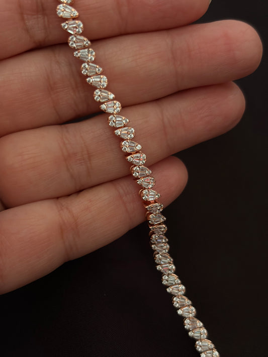 92.5 silver bracelet in rose gold polish