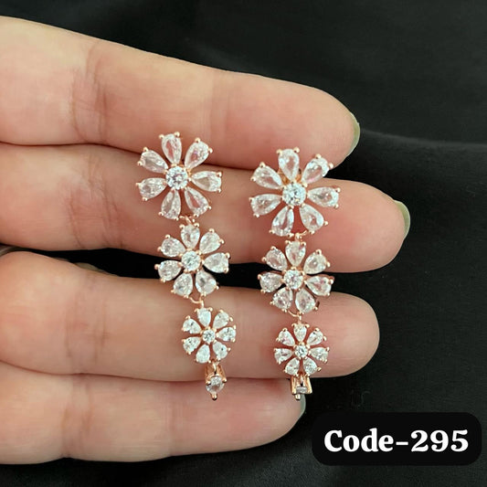 925 Hallmark Silver Rose Gold Finish Earrings