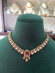 Antique Polki necklace with ruby coloured stone