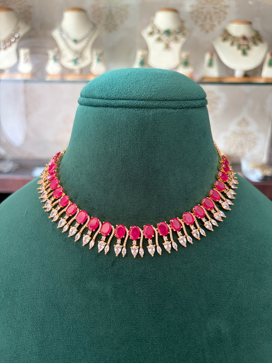 TJ(593)Mira Ruby AD necklace set