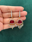 Red stone Cz earrings