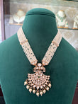 Polki necklace with pearl bandhai