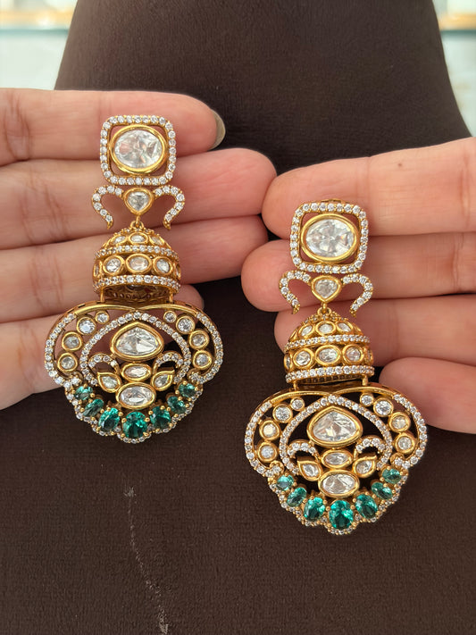 NP(3741)Akshara Polki designer necklace set