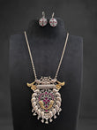 Oxidise pendant set with long chain