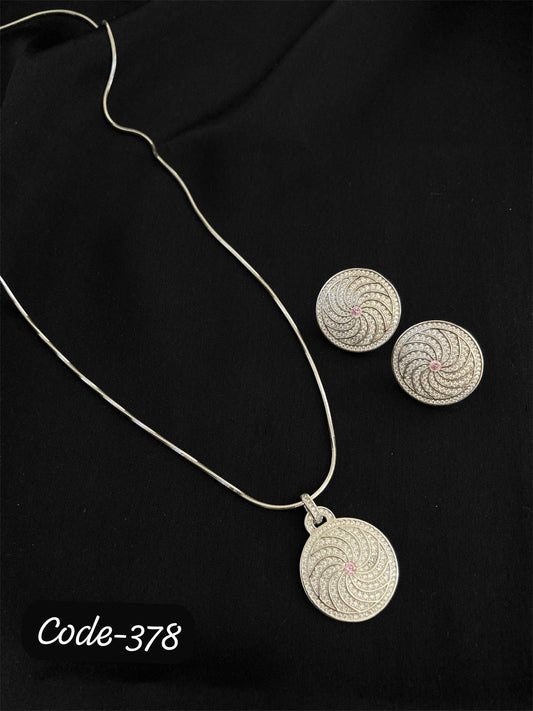925 Hallmark Silver Pendant with Chain Set