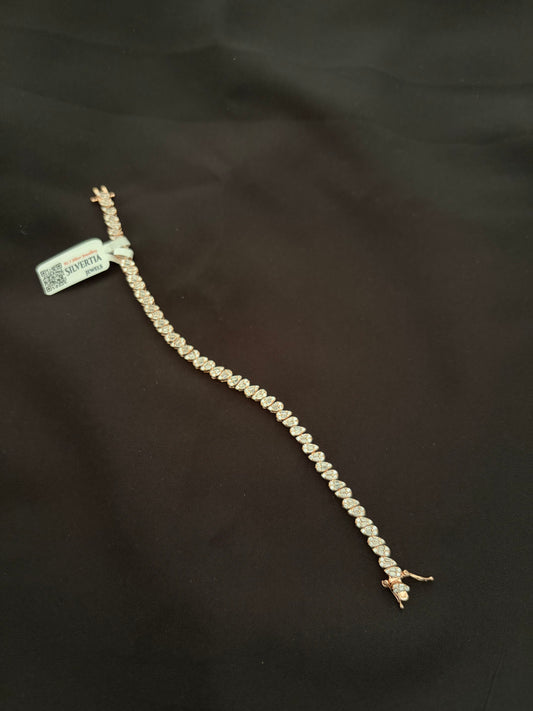 92.5 silver bracelet in rose gold polish