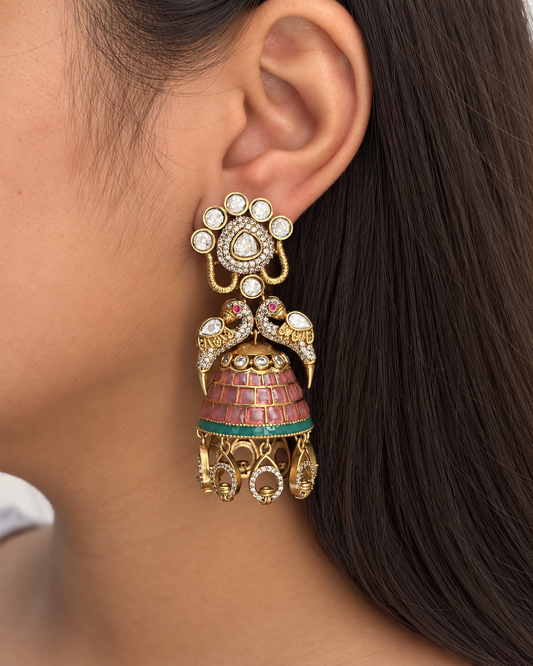 Ch (562) Manali Peacock Earrings