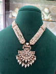 Antique finish pearl bandhai necklace