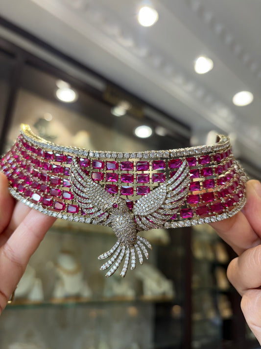 Antique finish CZ necklace