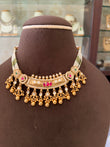 GT(643)Sumitra gold look necklace set
