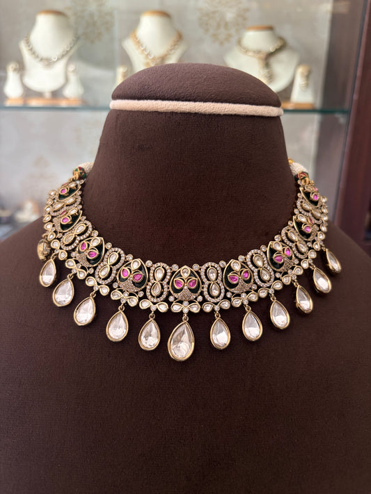 TS(791)Manjiri antique drop necklace set