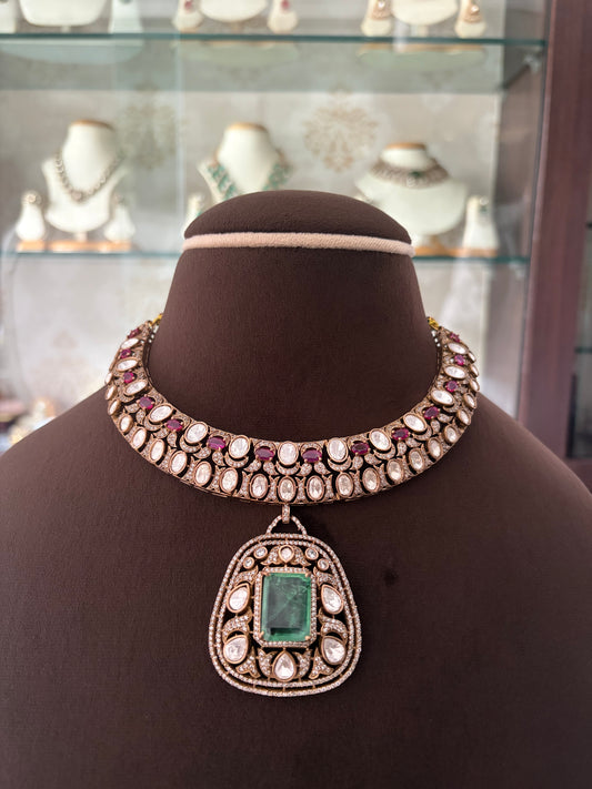 CH(1210)Masenate Polki necklace set