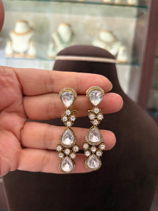 Razia double layer Polki necklace set