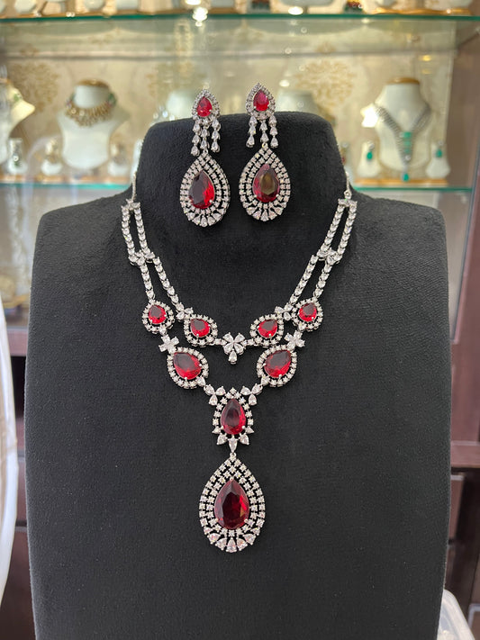 CZ Ruby Necklace