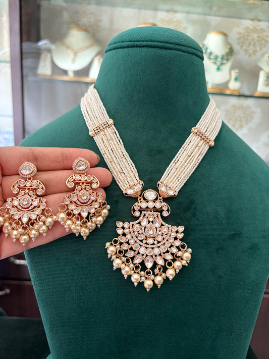 MS(587)Polki necklace with pearl bandhai