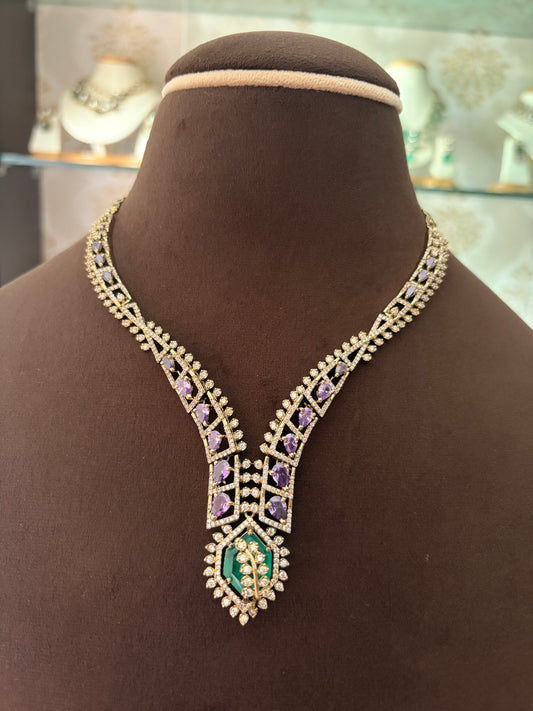 CH(712)Rosalie designer necklace set